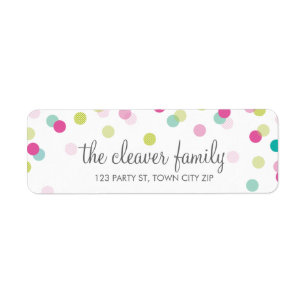 RÜCKSENDEADRESSE Confetti polka Dot farbenfroh