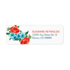 Rücksendeadresse Coral und Aqua Floral