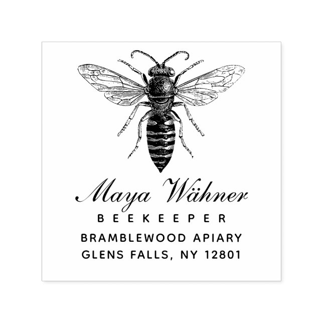 Rücksendeadresse der Bienenkönigin im 18. Jahrhund Permastempel (Design)
