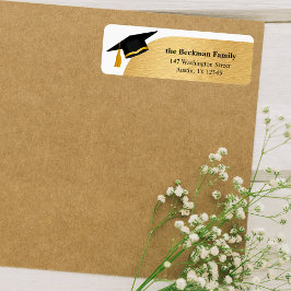 Rücksendeadresse der Black Gold Graduation Cap