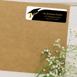 Rücksendeadresse der Black Gold Graduation Cap