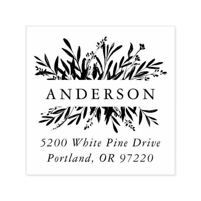 Rücksendeadresse der botanischen Länderrahmen Permastempel (Design)