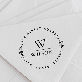 Rücksendeadresse der Circle Monogram Familienname Permastempel