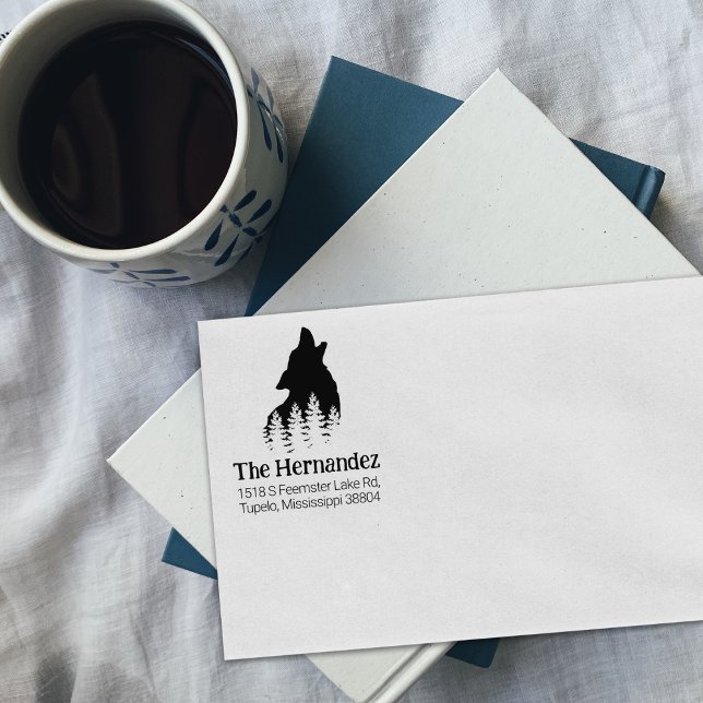 Rücksendeadresse der dekorierten Waldwolf Gummistempel (Von Creator hochgeladen)