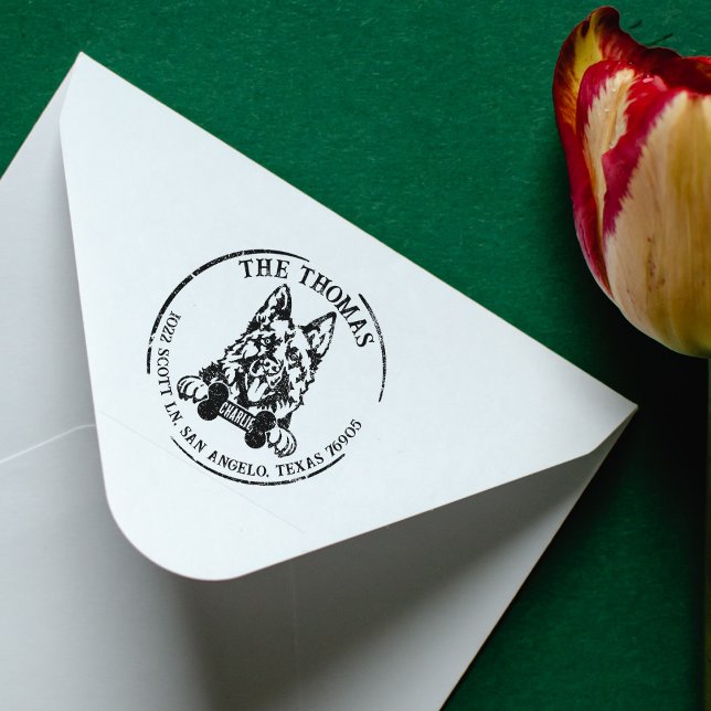 Rücksendeadresse der deutschen Schäferhunde Gummistempel (Von Creator hochgeladen)