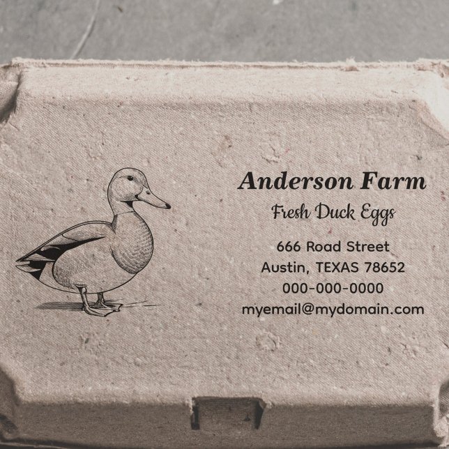 Rücksendeadresse der Enteneier in der Landwirtscha Permastempel (Farm Duck Eggs Return Address Self-inking Stamp)