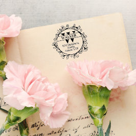 Rücksendeadresse der Familie mit Monogram, Gummistempel