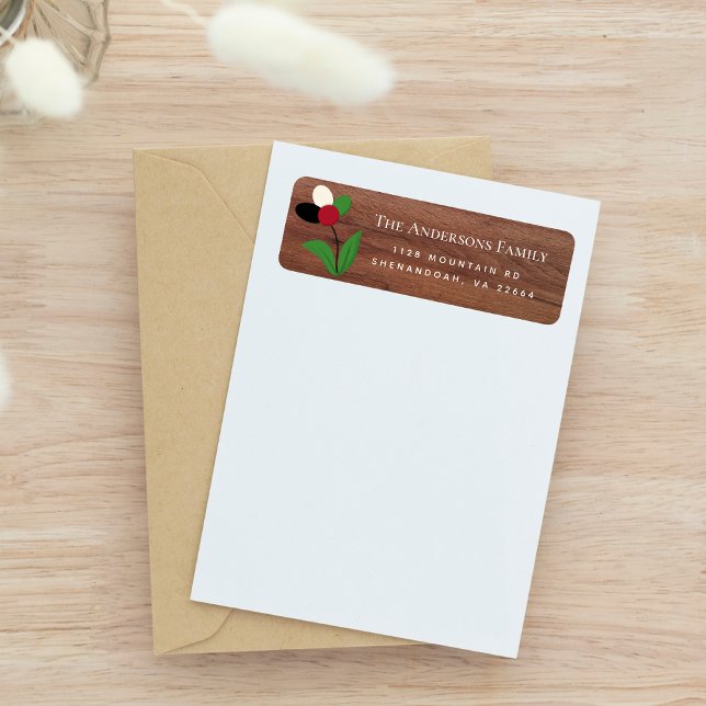 Rücksendeadresse der Familie mit Palästina (Return Address With Floral in Palestine Flag Colors)