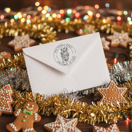 Rücksendeadresse der Gemusterten Weihnachtsblume Permastempel