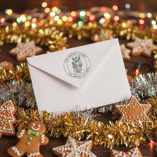 Rücksendeadresse der Gemusterten Weihnachtsblume Permastempel (Von Creator hochgeladen)