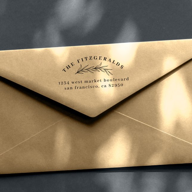 Rücksendeadresse der handgezeichnet botanischen Zw Gummistempel (Von Creator hochgeladen)