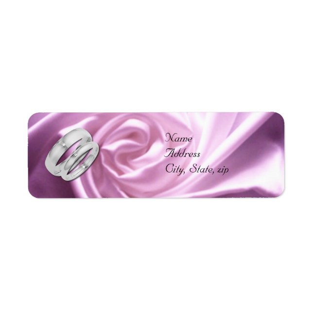 Rücksendeadresse der lila Rose Hochzeitsmarken (Vorne)