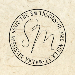 Rücksendeadresse der modernen klassischen Familien Permastempel