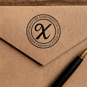 Rücksendeadresse der modernen klassischen Familien Permastempel