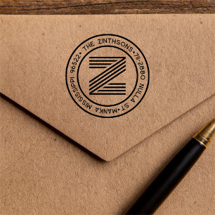 Rücksendeadresse der modernen klassischen Familien Permastempel