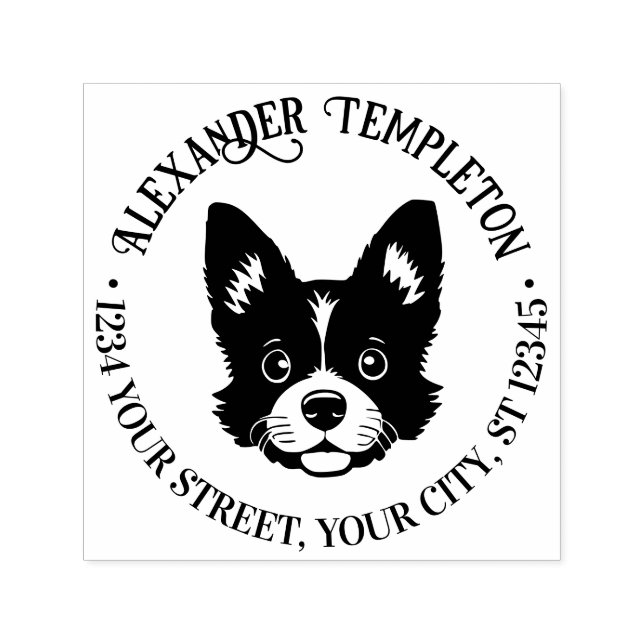 Rücksendeadresse der niedlichen Hundemarke Permastempel (Design)