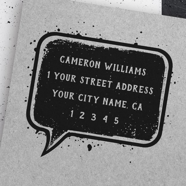 Rücksendeadresse der Sprechblase Gummistempel (Speech bubble return address rubber stamp)