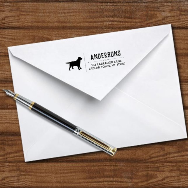 Rücksendeadresse der Stehenden Kontur Permastempel (Labrador Standing Silhouette Return Address Self-inking Stamp.)