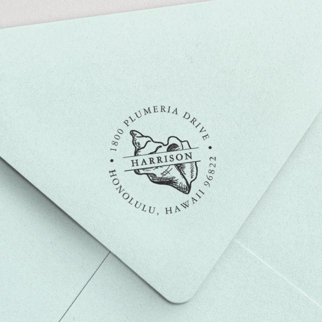 Rücksendeadresse der tropischen Conch-Muschel Permastempel (Von Creator hochgeladen)