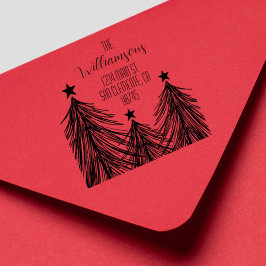 Rücksendeadresse der Weihnachtsbaumen Gummistempel