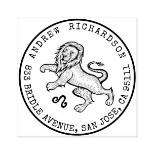 Rücksendeadresse des Löwe-Löwe-Tierkreis Gummistempel