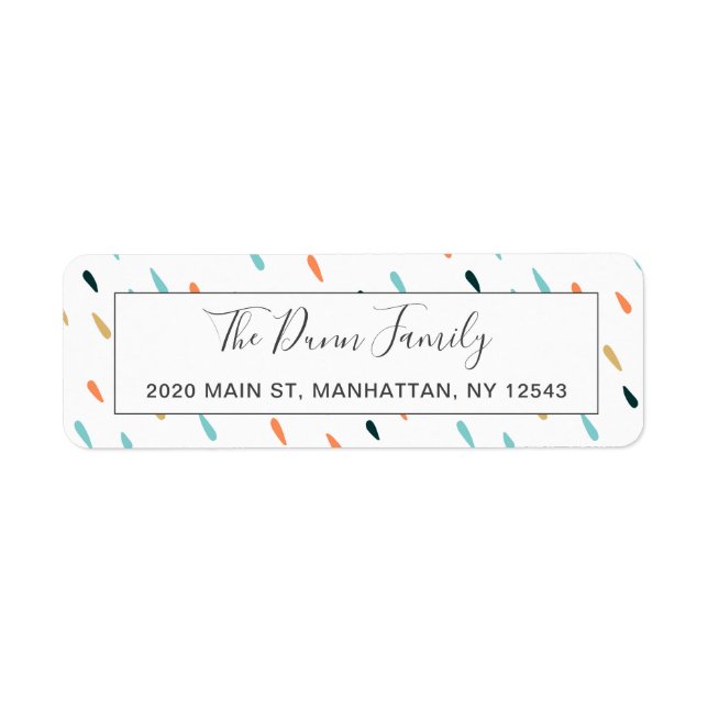 Rücksendeadresse des lustigen Regenfallmusters (Vorne)