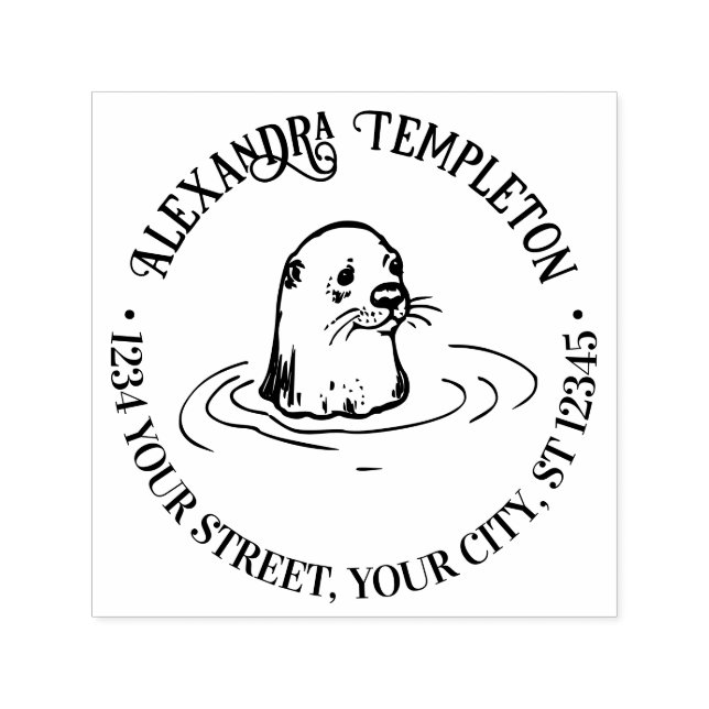 Rücksendeadresse des niedlichen Otter-Kopfes Permastempel (Design)