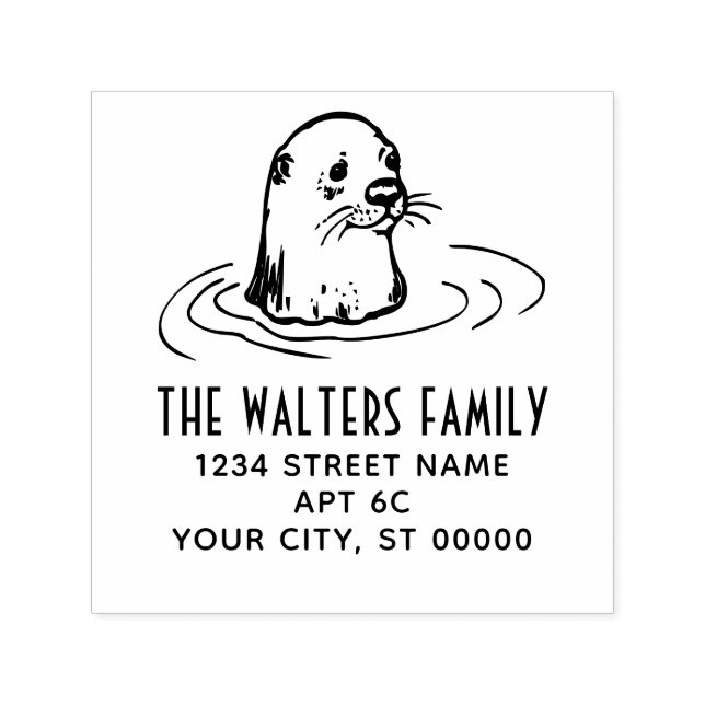 Rücksendeadresse des niedlichen Otter-Kopfes Permastempel (Design)