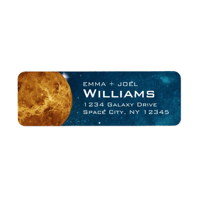 Rücksendeadresse des Planeten Venus Orange Sonnens (Vorne)