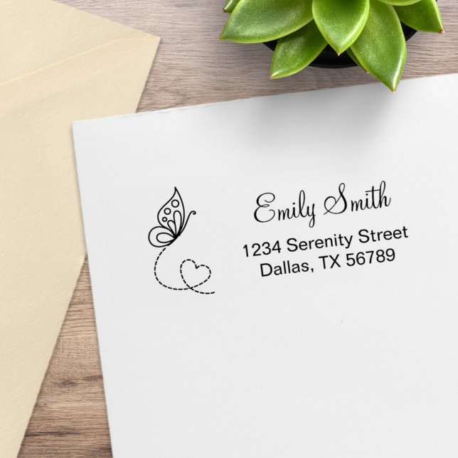 Rücksendeadresse des Schmetterlings Gummistempel (Von Creator hochgeladen)