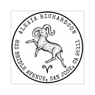 Rücksendeadresse des Widder-RAM-Tierkreis Gummistempel