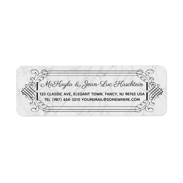 Rücksendeadresse Elegant Hochzeitsszenario (Vorne)