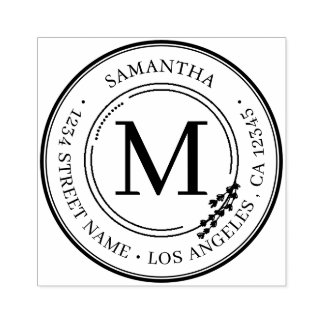 Rücksendeadresse Elegante Monogramm Minimalistisch Gummistempel