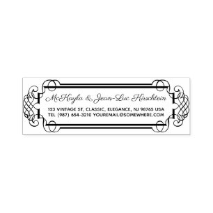 Rücksendeadresse Eleganter Rokoko zum Hochzeitsta Permastempel