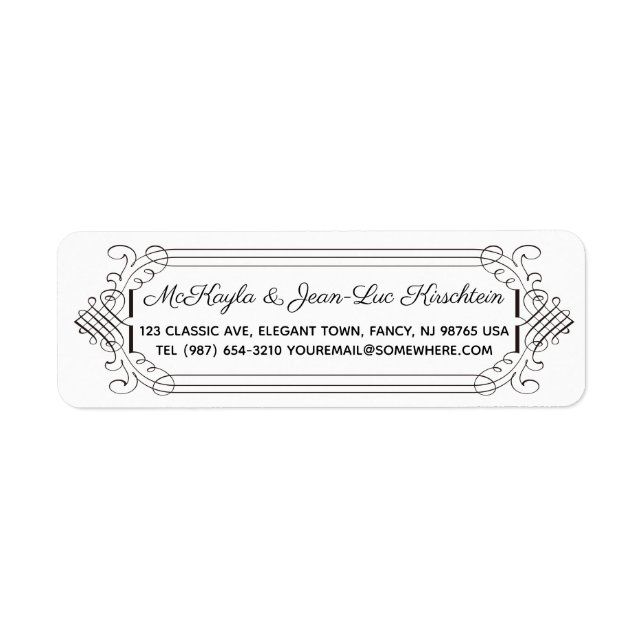 Rücksendeadresse Eleganter Rokoko zum Hochzeitstag (Vorne)