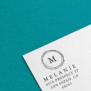 Rücksendeadresse Elegantes Monogramm Minimalistisc Permastempel