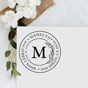Rücksendeadresse Elegantes Monogramm Minimalistisc Permastempel