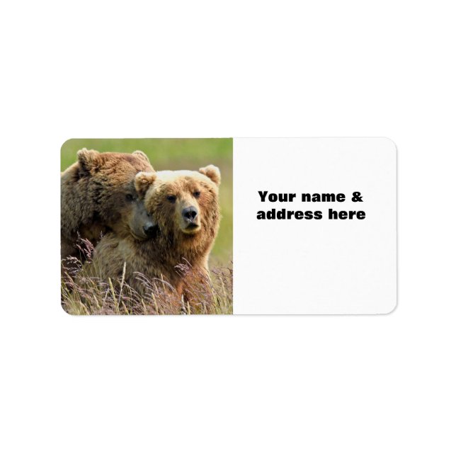 Rücksendeadresse Etikett von Grizzlybären Adressaufkleber (Vorne)