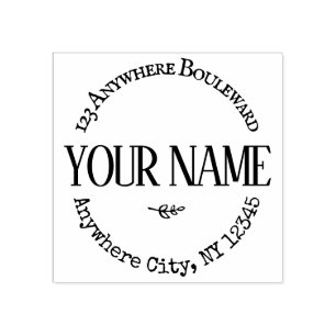Rücksendeadresse Familienname Logo Gummistempel