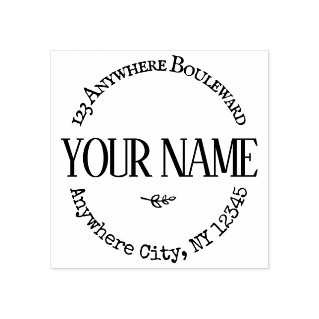 Rücksendeadresse Familienname Logo Gummistempel (Prägung)