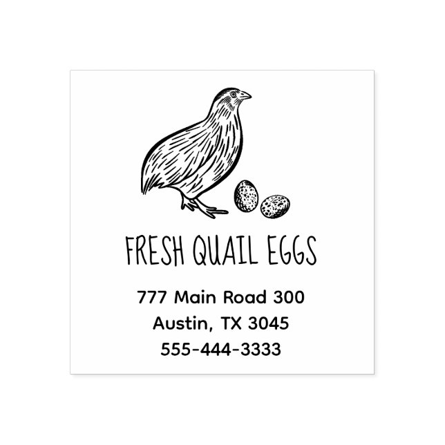 Rücksendeadresse Fresh Quail Egg Telefon Gummistempel (Prägung)