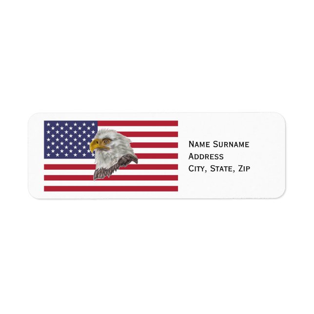 Rücksendeadresse für amerikanische Flaggen (Vorne)