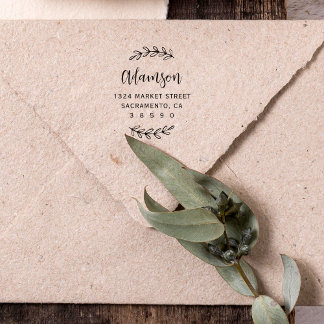 Rücksendeadresse für benutzerdefinierte botanische gummistempel