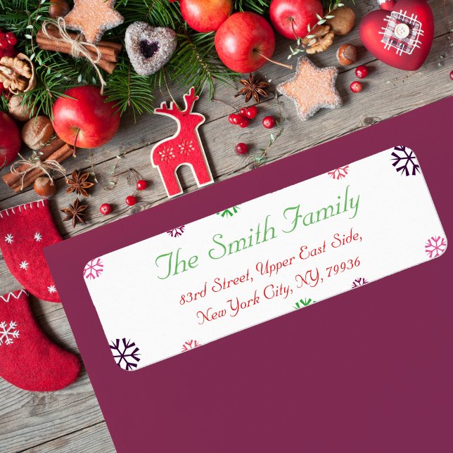 Rücksendeadresse für benutzerdefinierte Weihnachts (Custom Christmas Snowflakes Return Address Label)