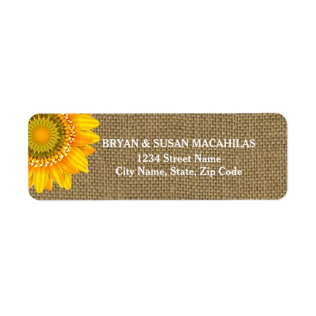 Rücksendeadresse für Burlap Sunflower (Vorne)