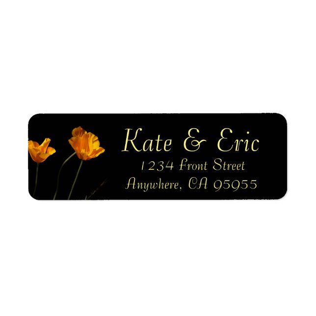 Rücksendeadresse für California Poppies (Vorne)