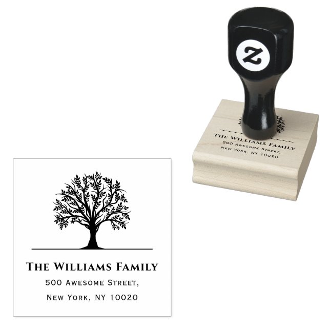 Rücksendeadresse für coole Trendy-Familienname Gummistempel (Stempel)