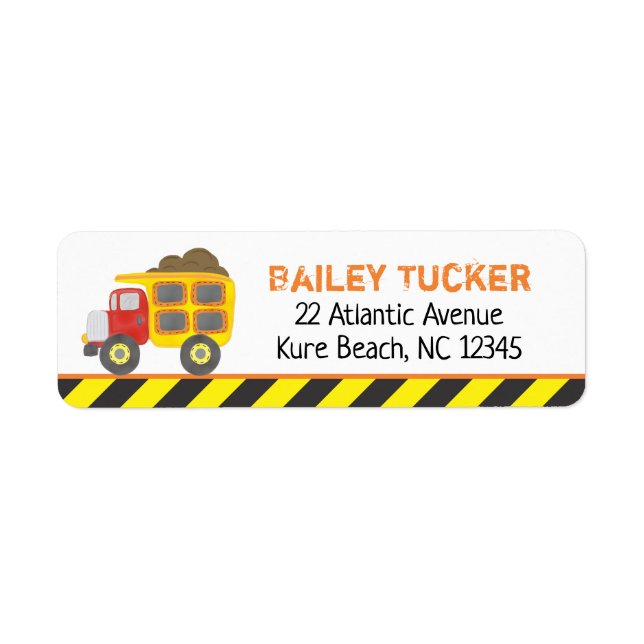 Rücksendeadresse für den Bau von Dump Truck (Vorne)