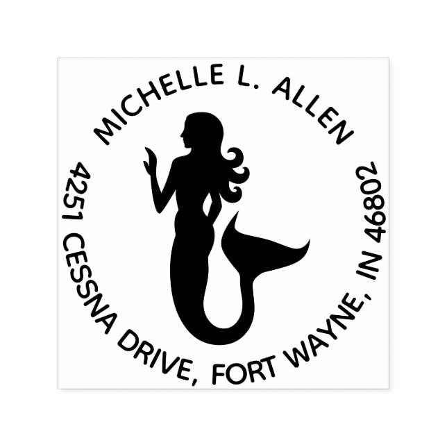 Rücksendeadresse für die kundenspezifische Mermaid Permastempel (Design)