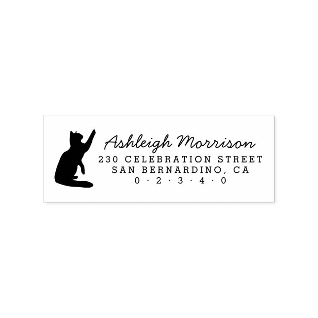 Rücksendeadresse für die Silhouette von Black Cat Gummistempel (Prägung)
